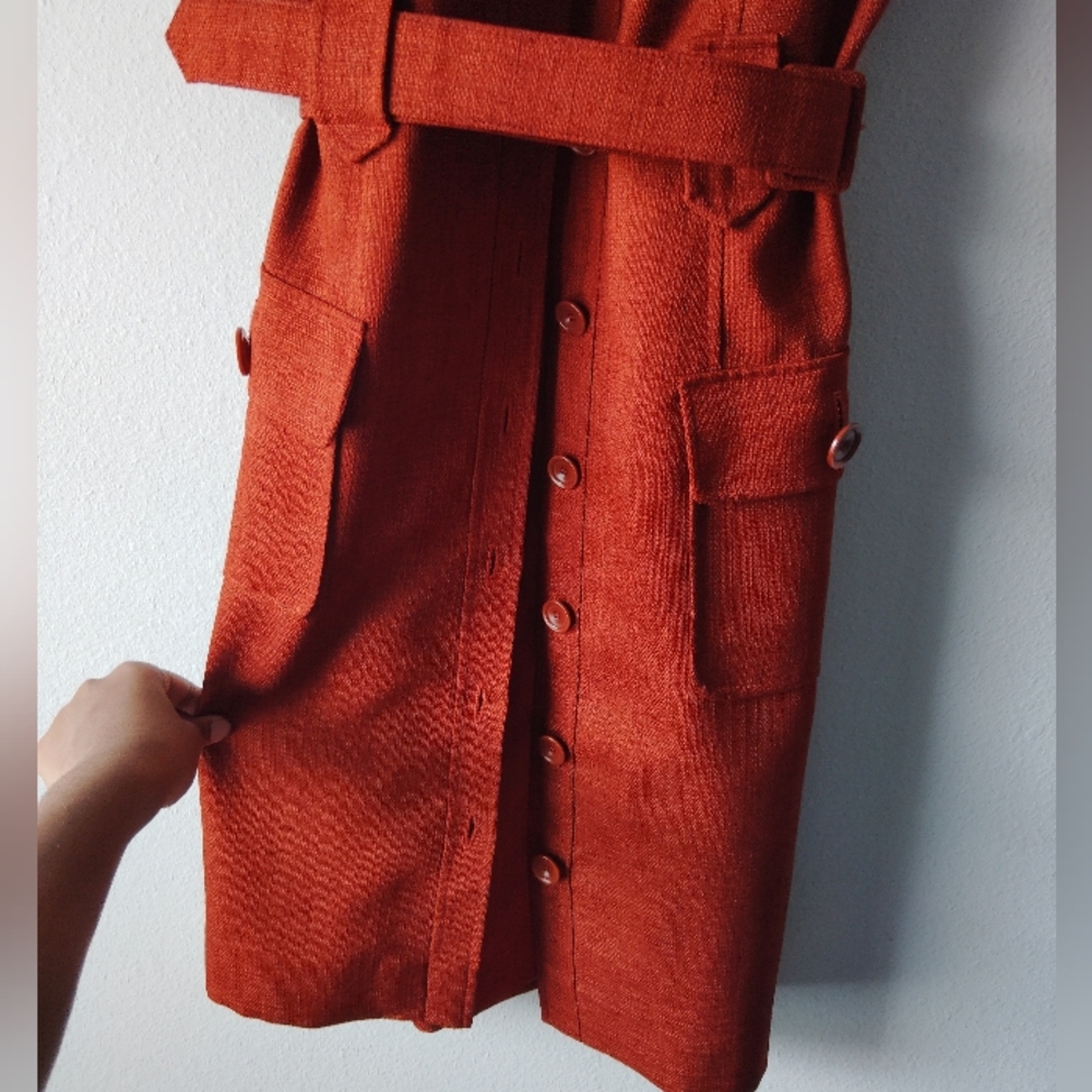 David Meister Rust Mini Dress - Picture 6 of 8